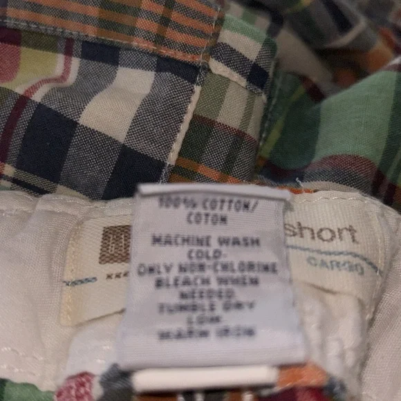 Gap madras plaid patchwork rugged cargo shorts 38 - Picture 6 of 8